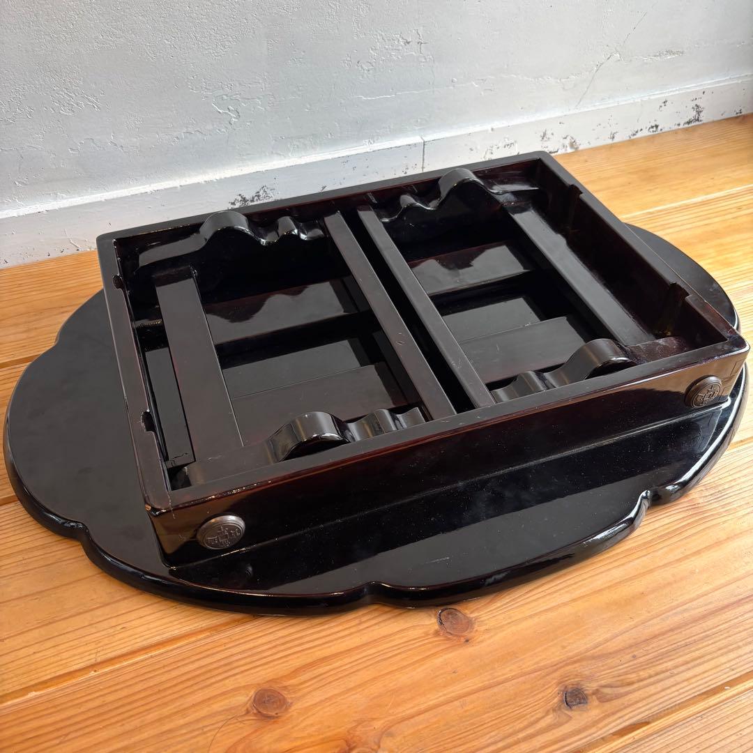 希少　韓国伝統工芸　螺鈿細工　貝殻　ローテーブル　座卓　折り畳み　鳳凰　F40