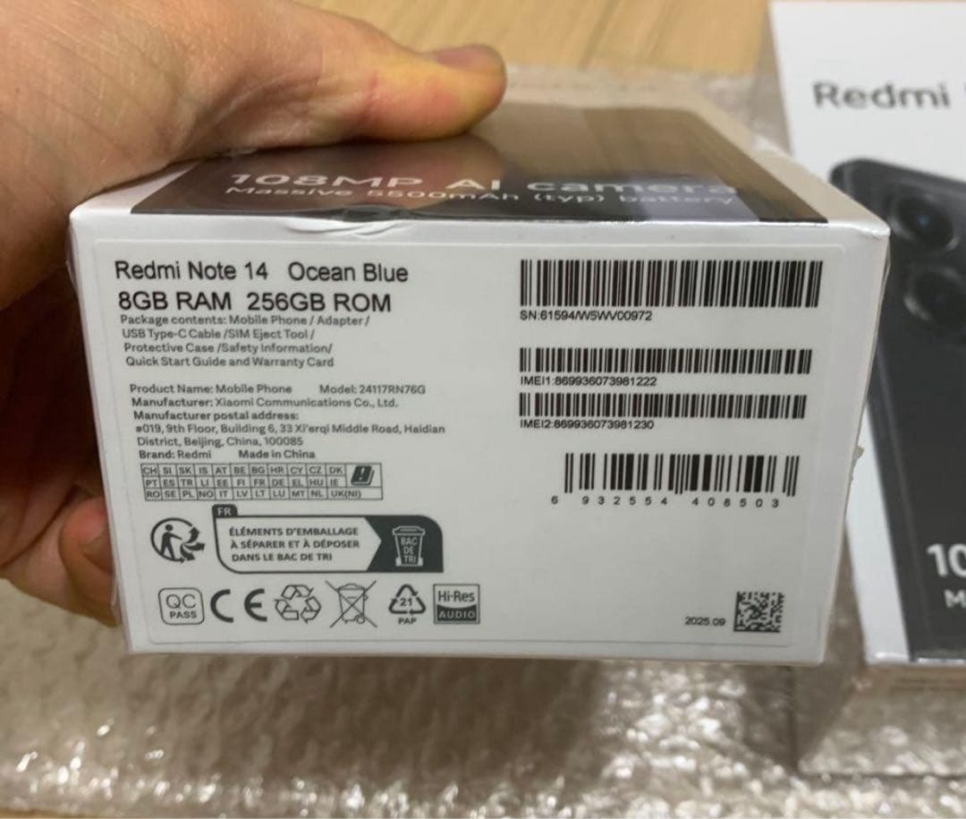 スマートフォン本体 Redmi Note 14 Ocean Blue 8GB+256GB