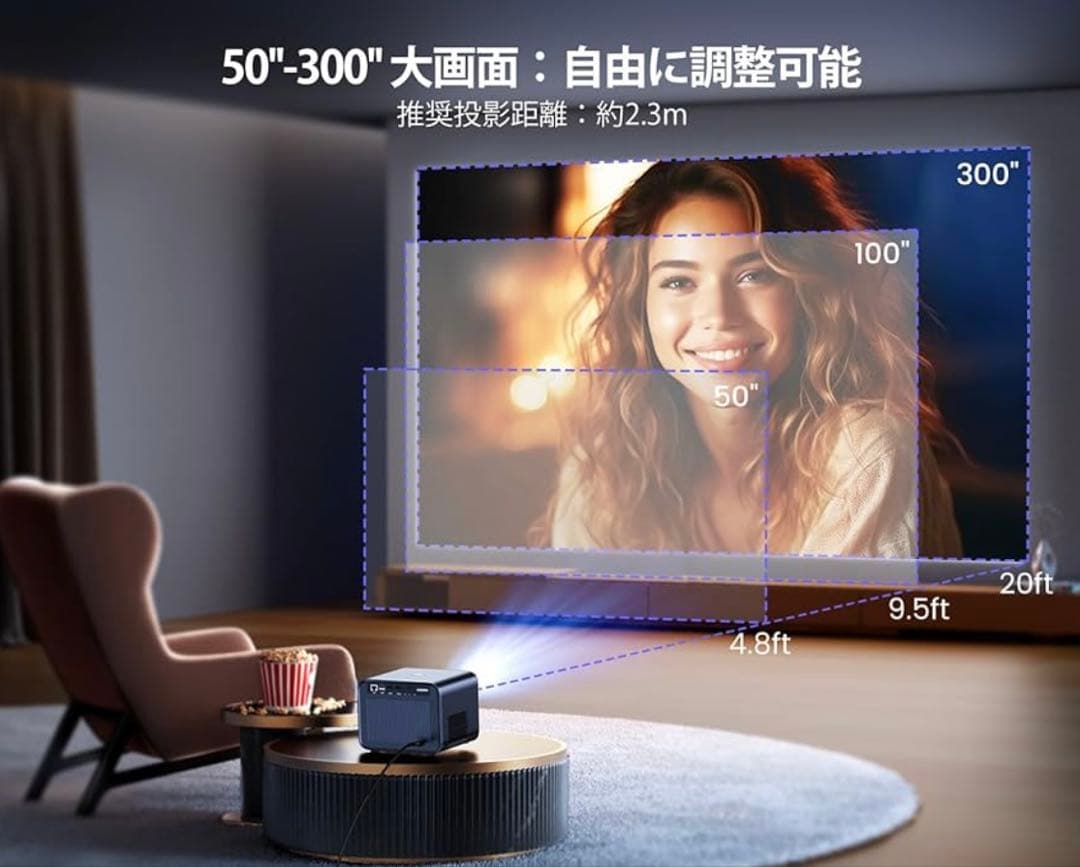 WiMiUS 4Kプロジェクター 本体 高輝度30000lm
