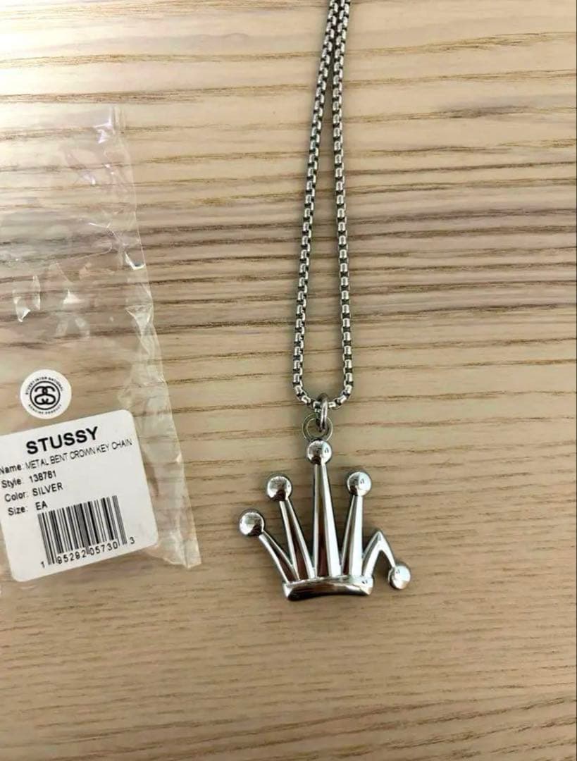 Stussy l Bent Crown Silverネックレス