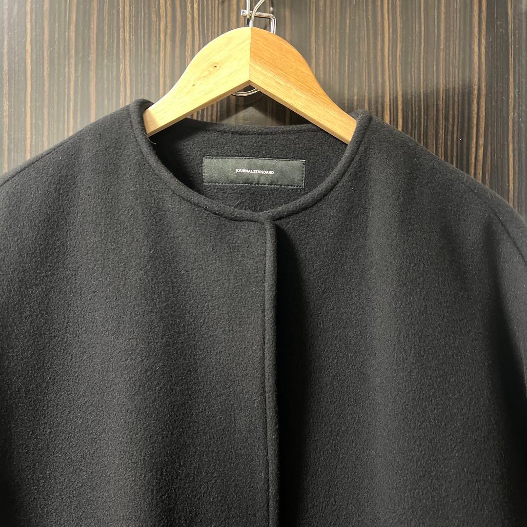 ジャーナルスタンダード　スーパー140ビーバーノーカラーショートコート　38