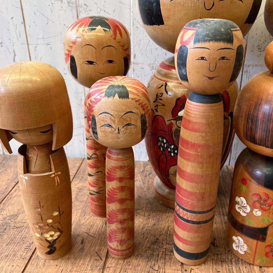 昭和レトロ 伝統的な木製こけしコレクション こけし 小芥子 まとめ売り 置物