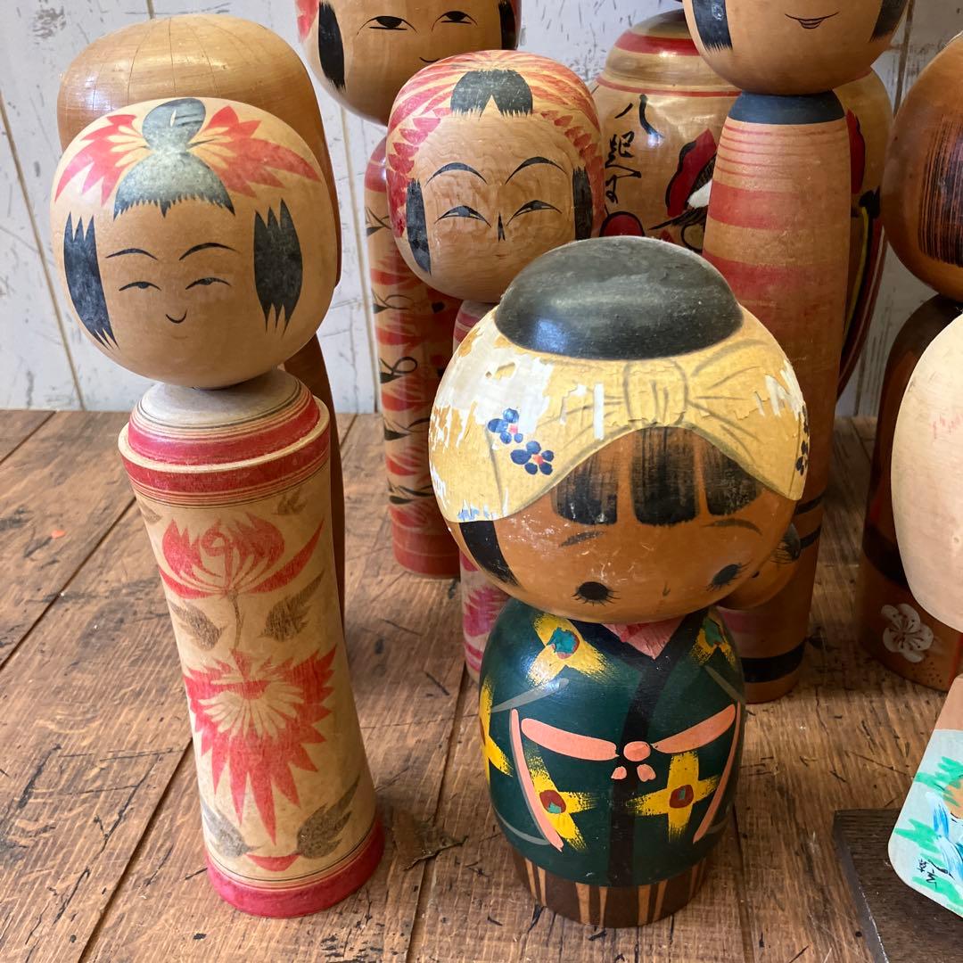 昭和レトロ 伝統的な木製こけしコレクション こけし 小芥子 まとめ売り 置物
