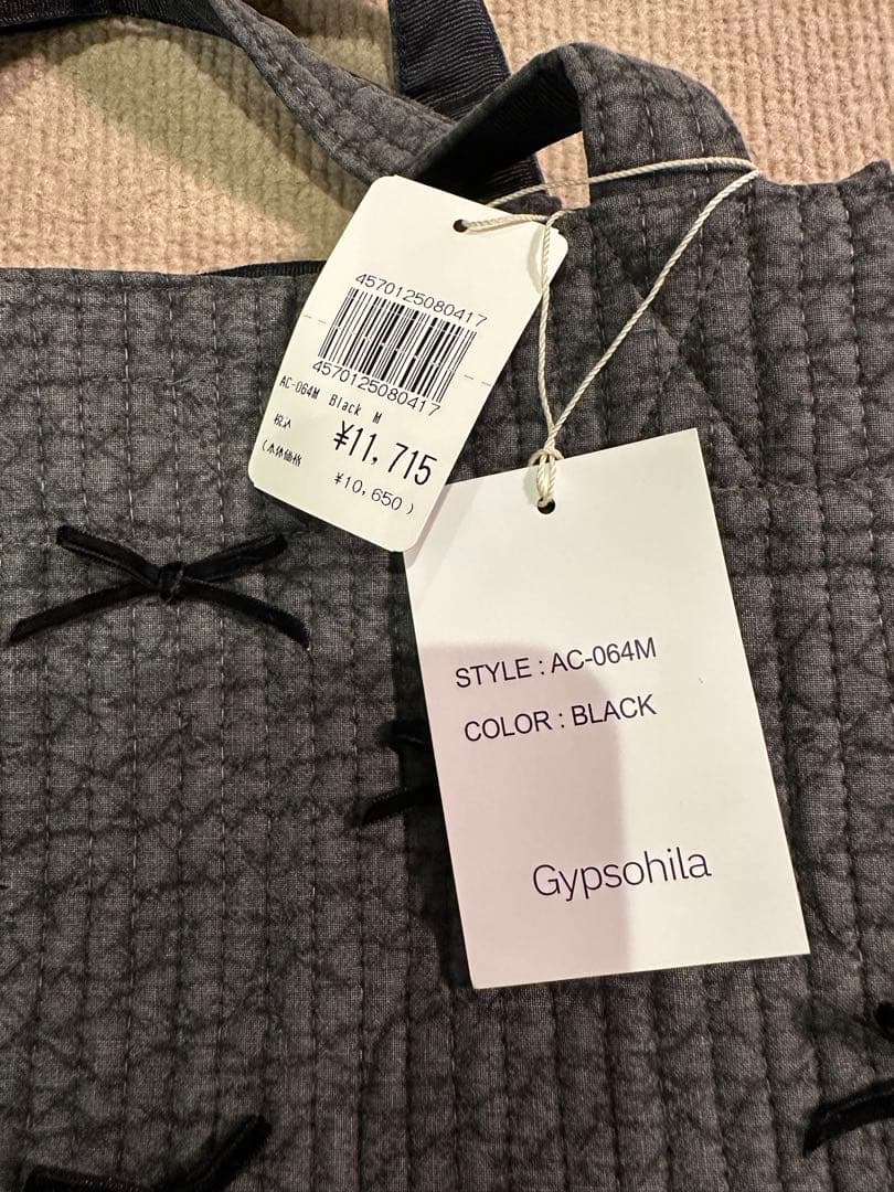 takt‼️ Gypsohila ❣️リボン装飾 エコバッグ グレー