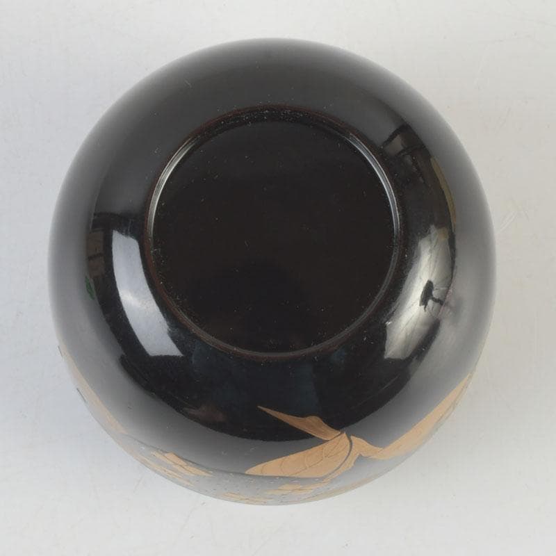 茶道具　加賀蒔絵師　竹内幸斎作　螺鈿装飾　紫陽花蒔絵　大棗　共箱　V　9879