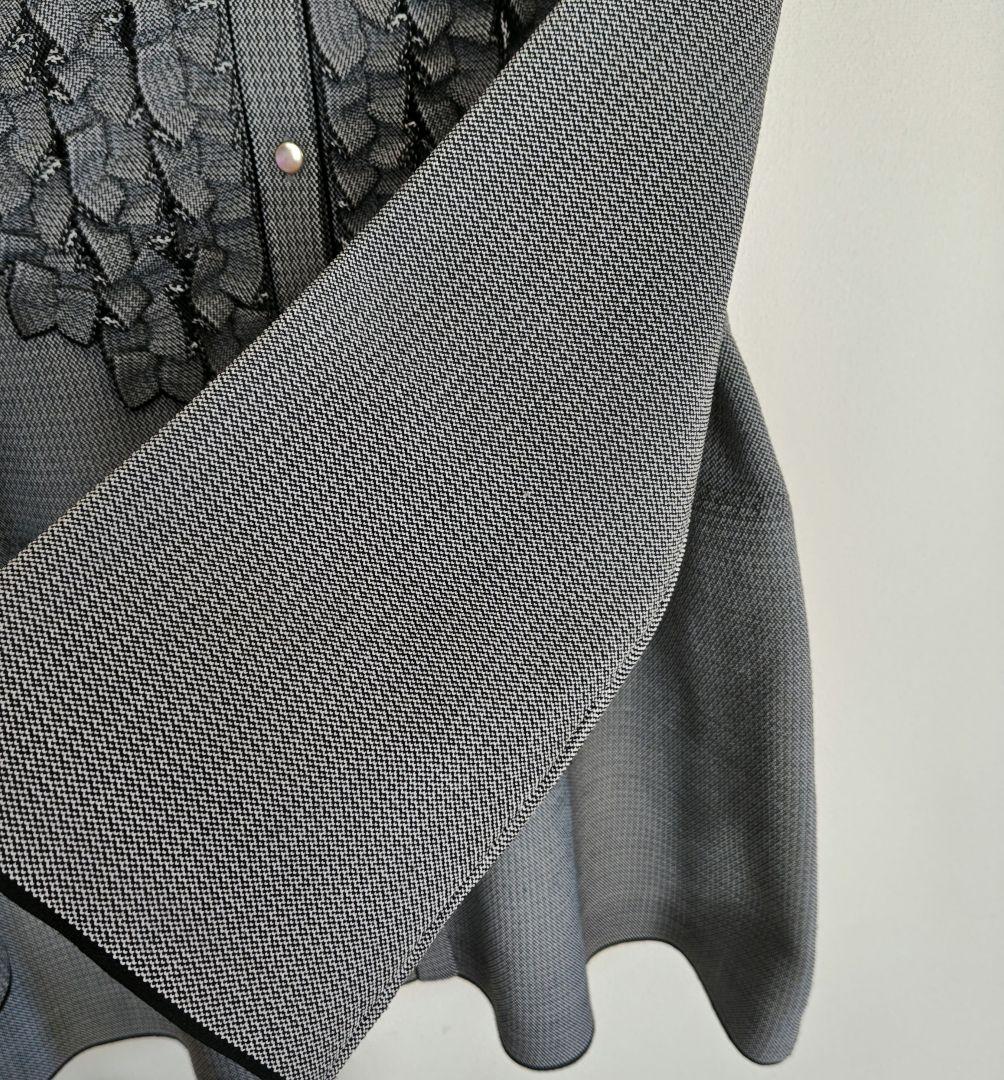 美品UNITED ARROWS カーディオン グレー フリルジャケット ペプラム