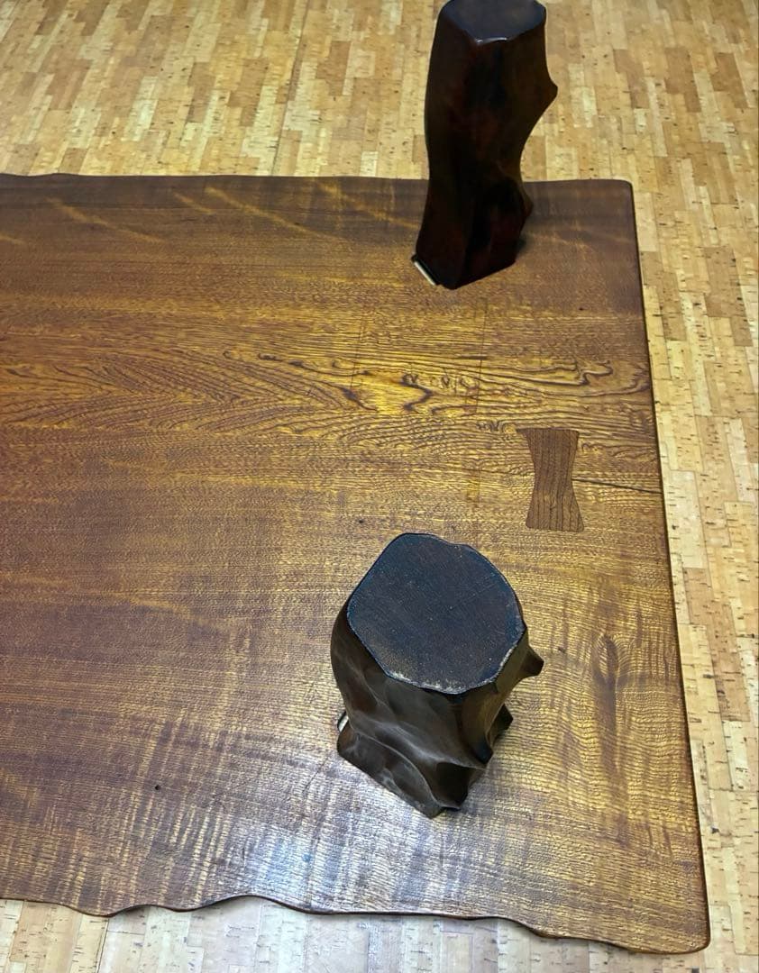 欅の一枚板　座卓　無垢　 ローテーブル　昭和レトロ
