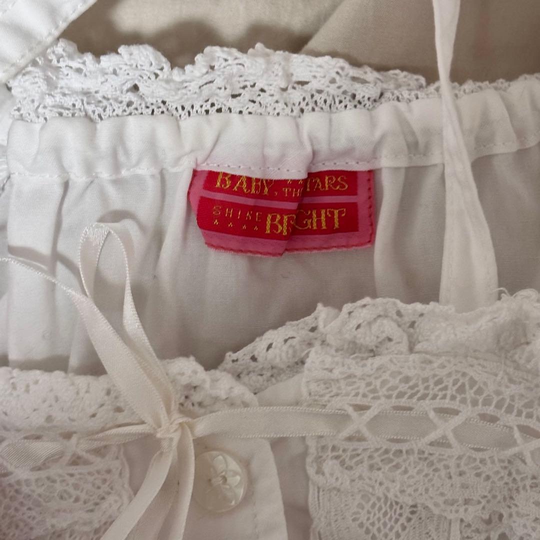 BABY♡ 姫袖後ろシャーリングブラウス オフ白