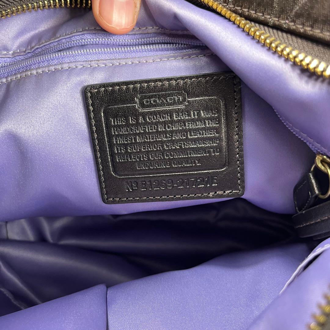 バッグ Coach 2way Hand Bag Brown Signature