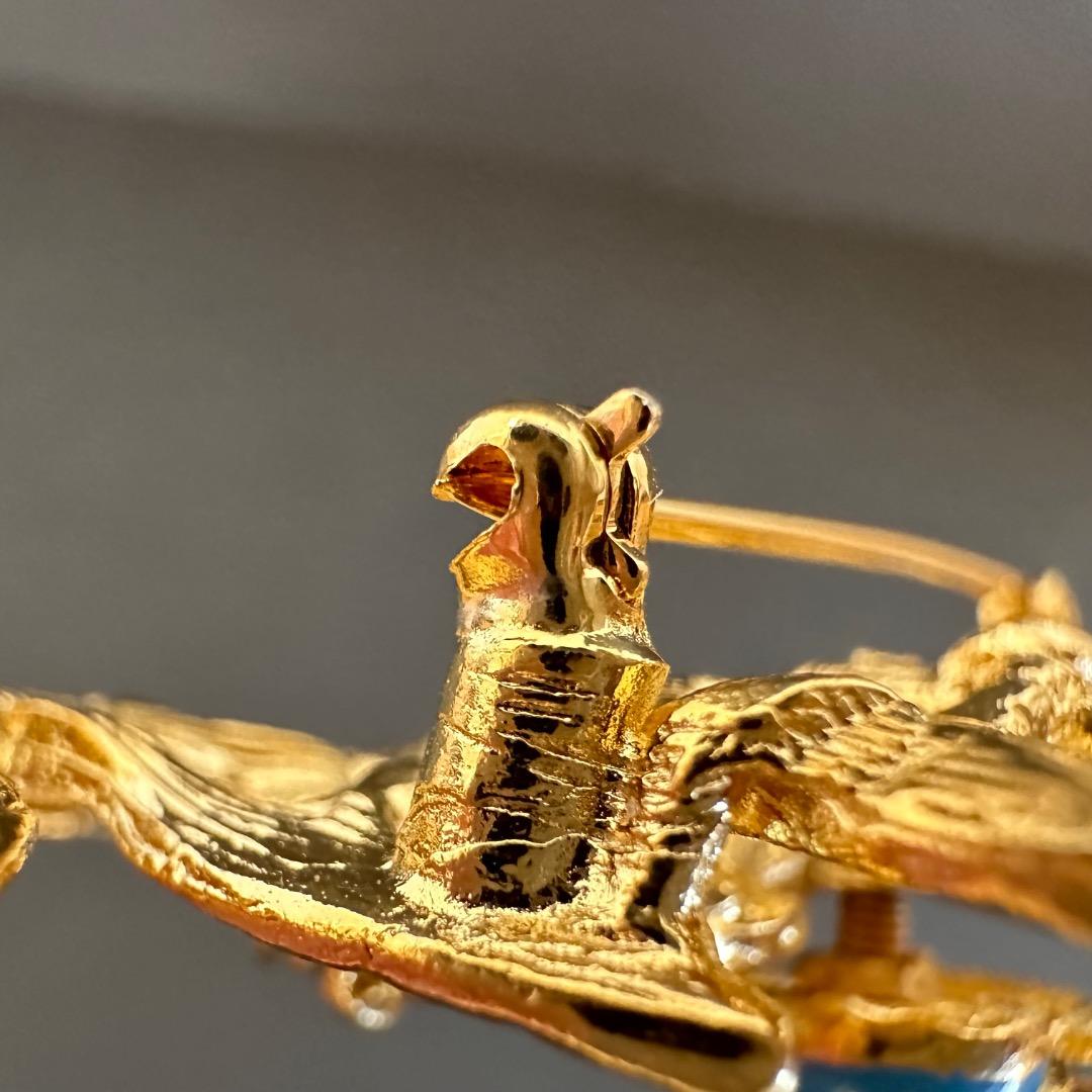 TRIFARI トリファリ ブローチ 青い鳥 しあわせの青い鳥 米国 ブルー