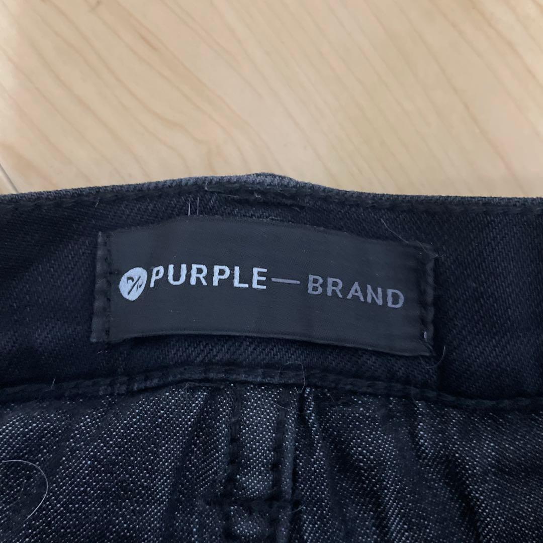 PURPLE ダメージ加工 ブラックデニム28