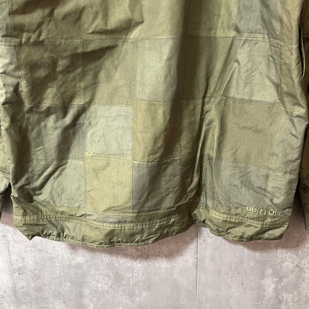 Burtonバートンスキーウェアスノーボードジャケット緑グリーンカーキチェック柄