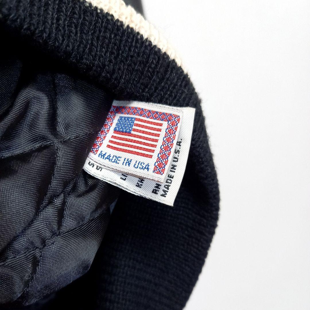 黒！USA製 GOLDEN BEAR 袖レザー スタジャン アワードジャケット