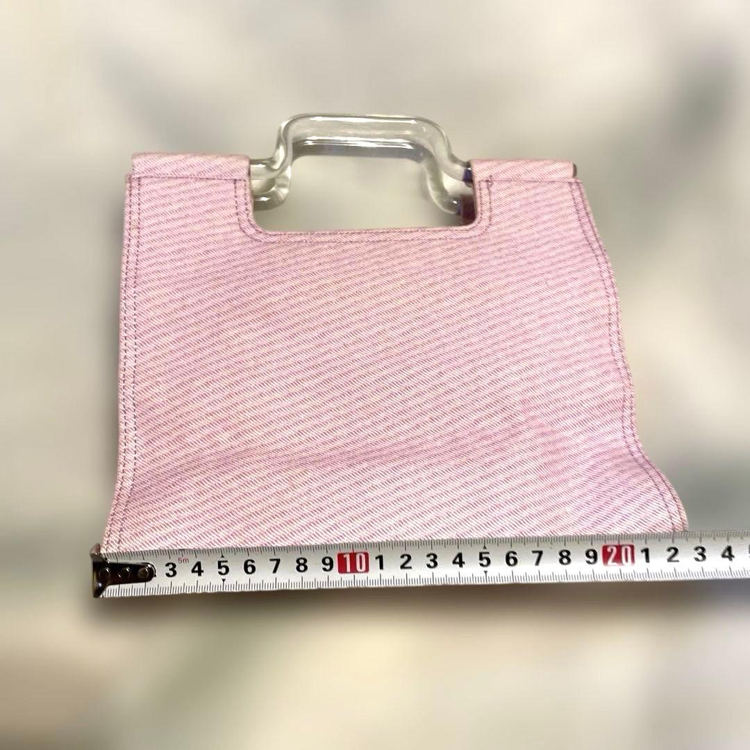 極希少❗️レア　courrèges クリアハンドル　ハンドバッグ　ピンク　ミニ