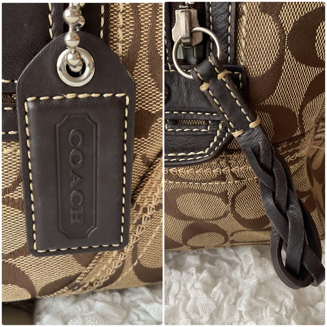 コーチ 10605 シグネチャー ショルダーバッグ キャンバス/レザー