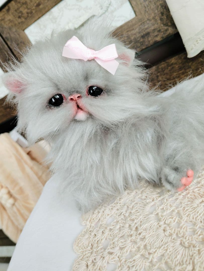 エキゾチックロングヘア♡子猫のリンちゃん♡アートドール♡ぬいぐるみ♡