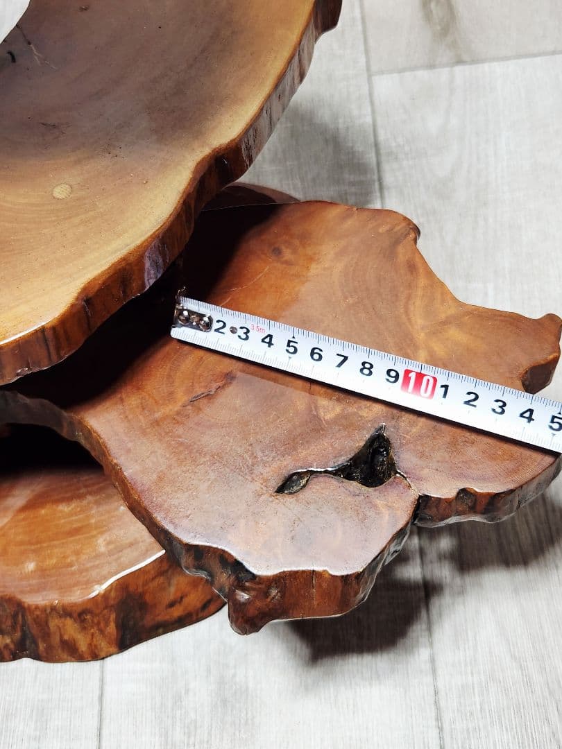 天然木 三段 飾り台 花台 和室 茶室 レトロ アンティーク