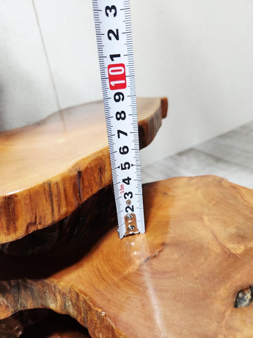 天然木 三段 飾り台 花台 和室 茶室 レトロ アンティーク