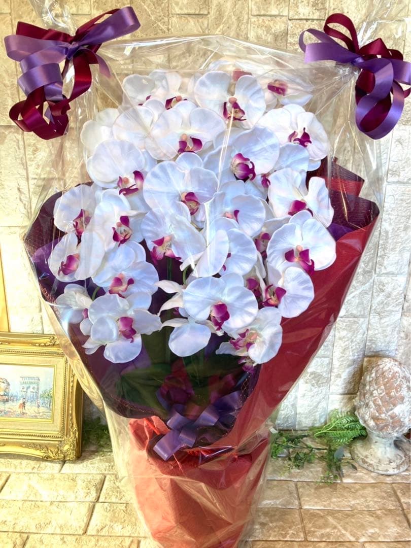 光触媒　人工観葉植物　ウォールグリーン　フェイクグリーン　胡蝶蘭8155