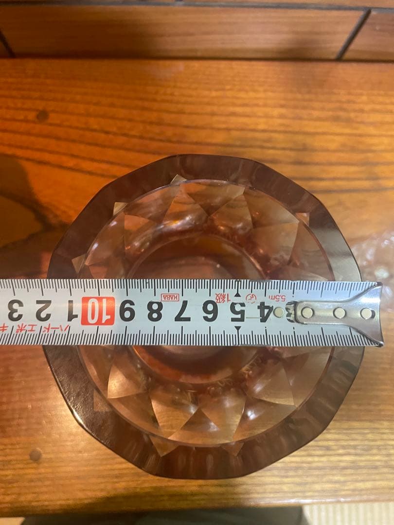 カガミクリスタル　色被せ　黄色　花瓶×1　各務クリスタル　重さ約2.2kg