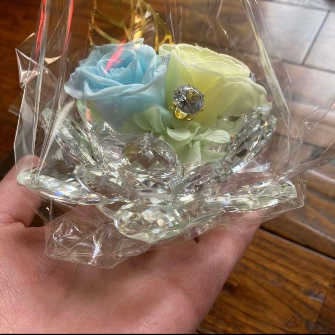 バラ アジサイ ブリザーブドフラワー 蓮花 クリスタルガラス お仏壇 お供え花