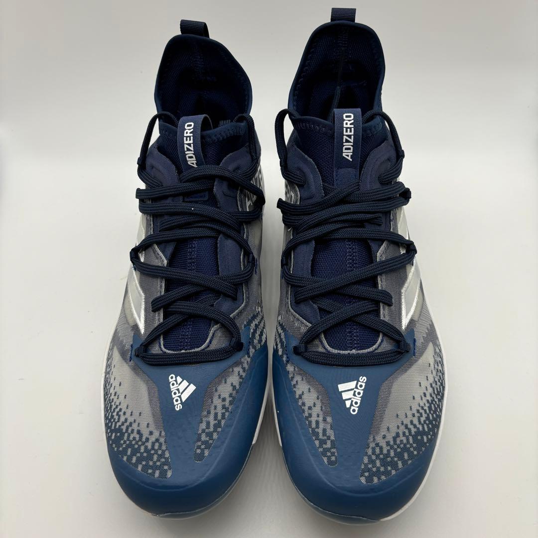 adidas 野球 スパイク ネイビー 紺 金具 27.5㎝ ミドルカット