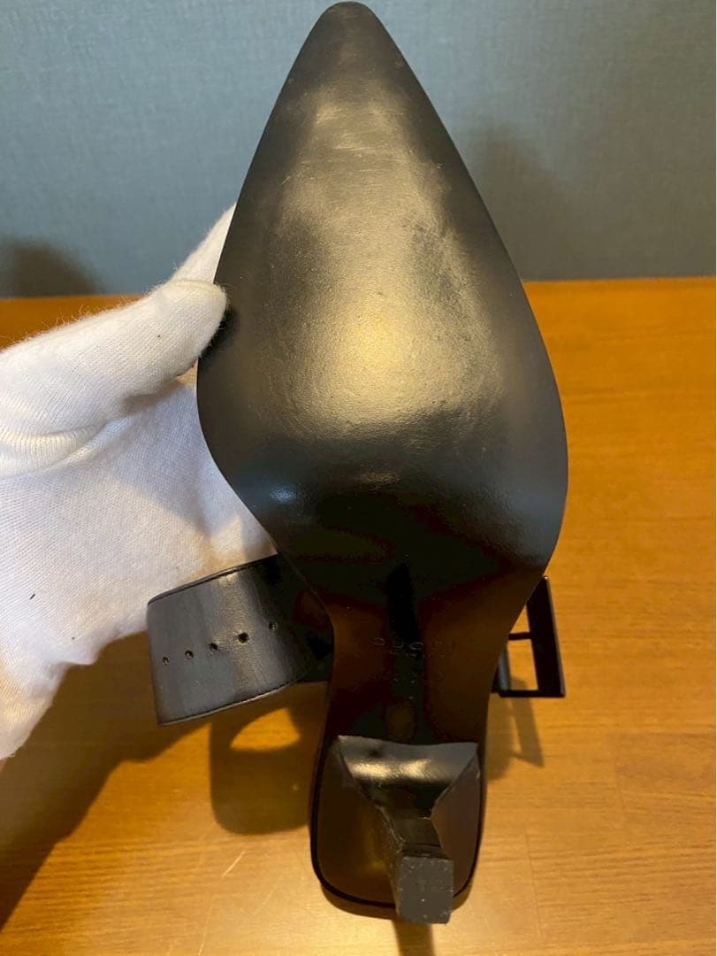 GUCCI グッチ　アンクルストラップ　ミュール　パンプス　ピンヒール