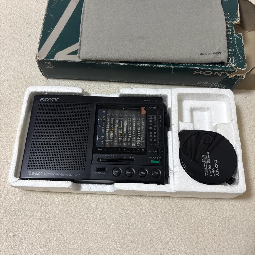 SONY ICF-7601 完動品 ポータブルラジオ 元箱アンテナ付属