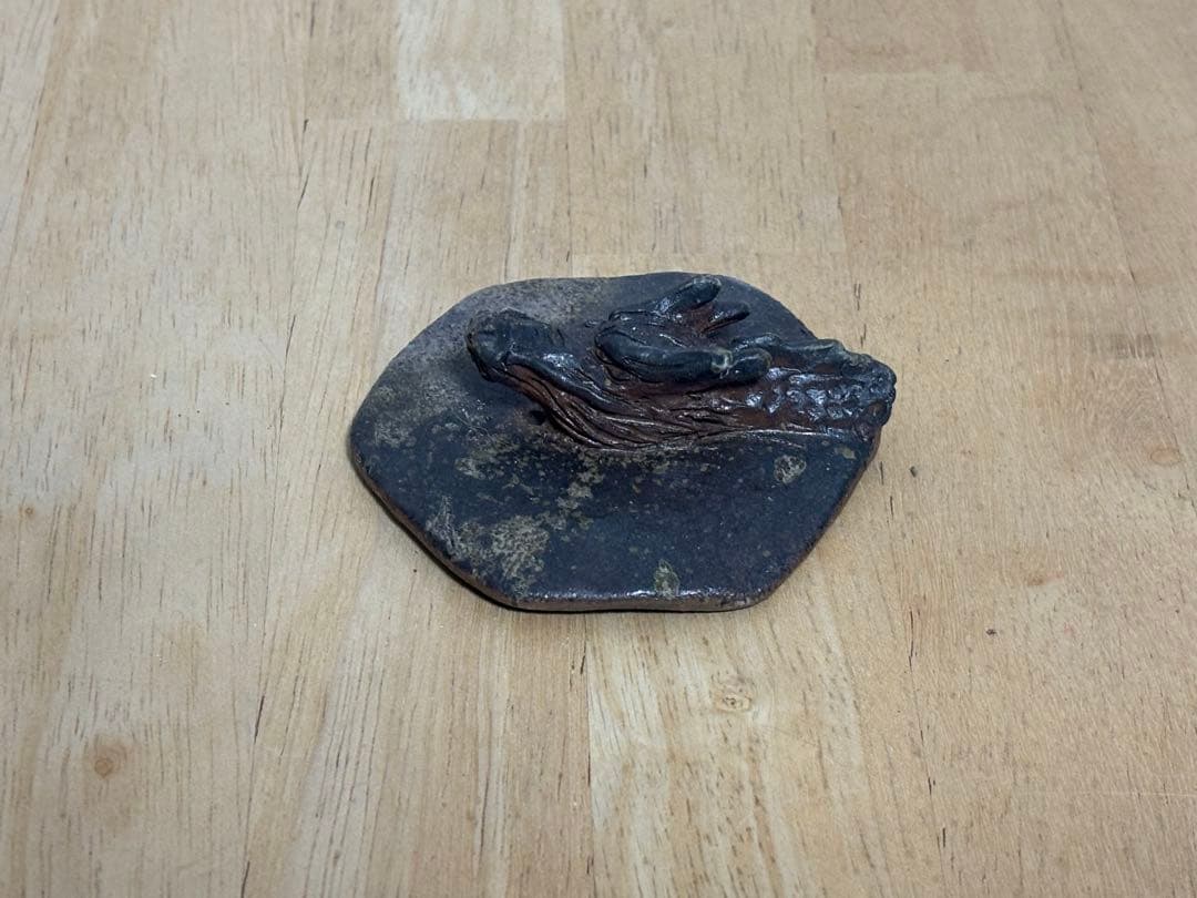 79.備前焼 宝瓶 登り窯 龍 りゅう 六角 手びねり 急須