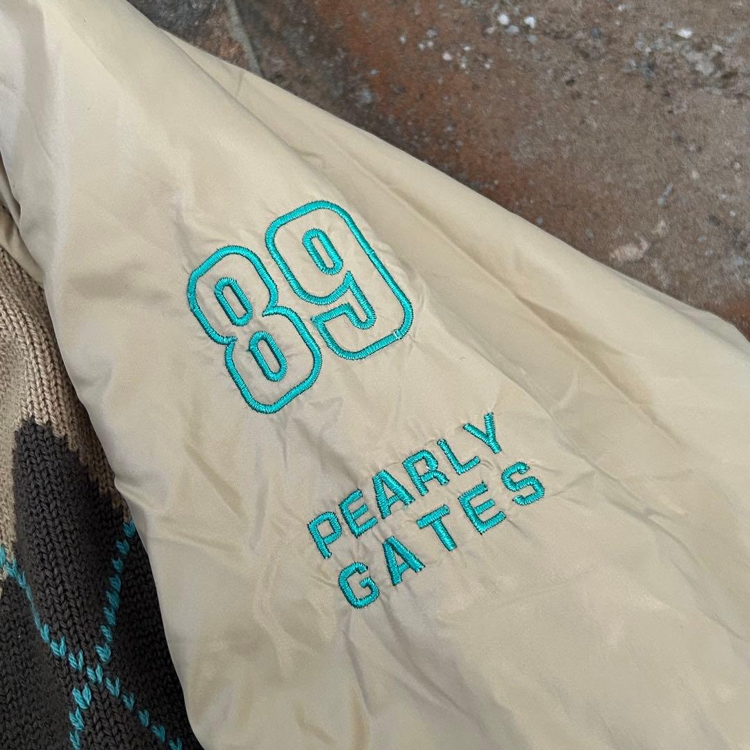 PEARLY GATES 袖中綿　ニット ジャケット アーガイル×ボーダー柄