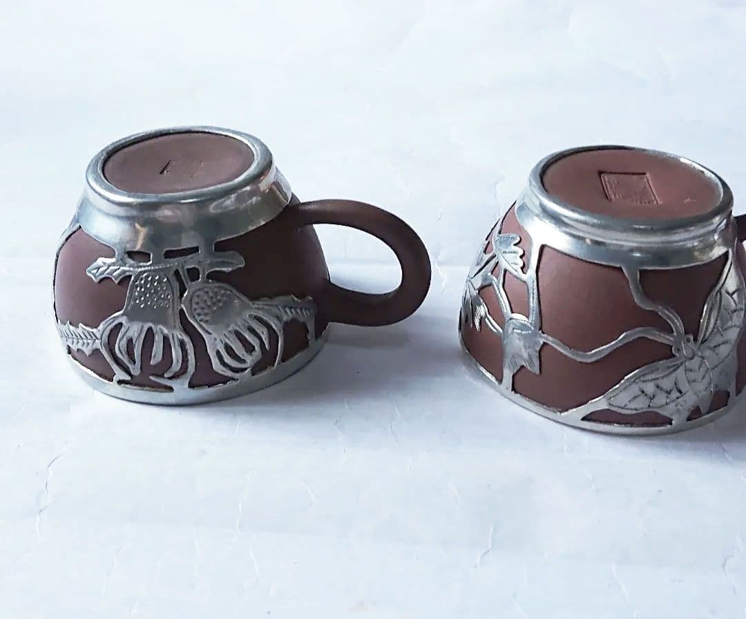 中国茶器セット カップ&ソーサー・急須 紫砂錫細工・装飾 威海新和城