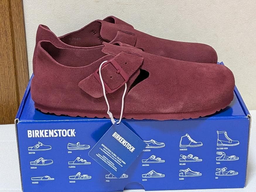 新品ビルケンシュトックLONDONマルーン スエードレザーシューズ41サイズ