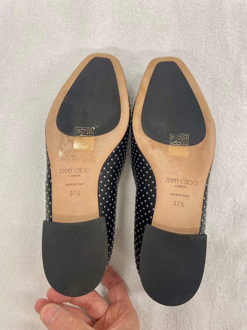 み*に様 Jimmy Choo スタッズ付き パンプス ローヒール 37 1/2