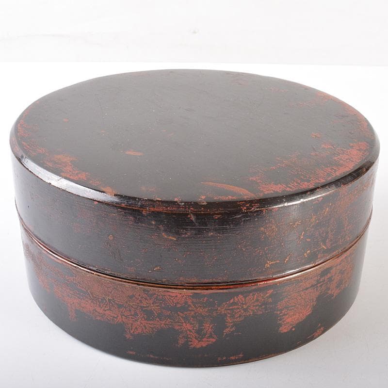 古民具　時代漆器　根来塗　食籠　菓子器　蓋物　D　R7544