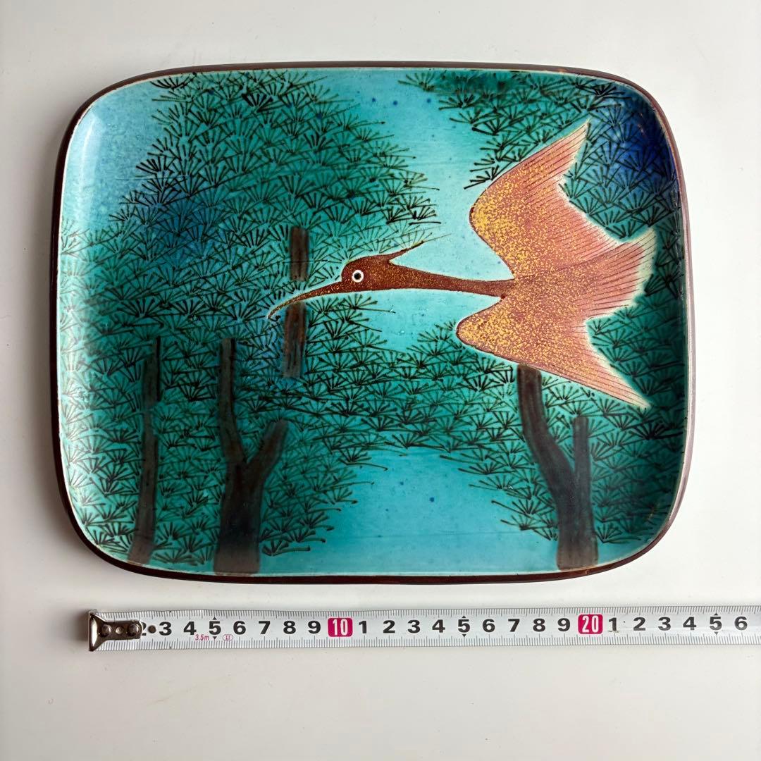 五十吉 色絵 丸皿 骨董 皿 飾皿 絵皿 アンティーク