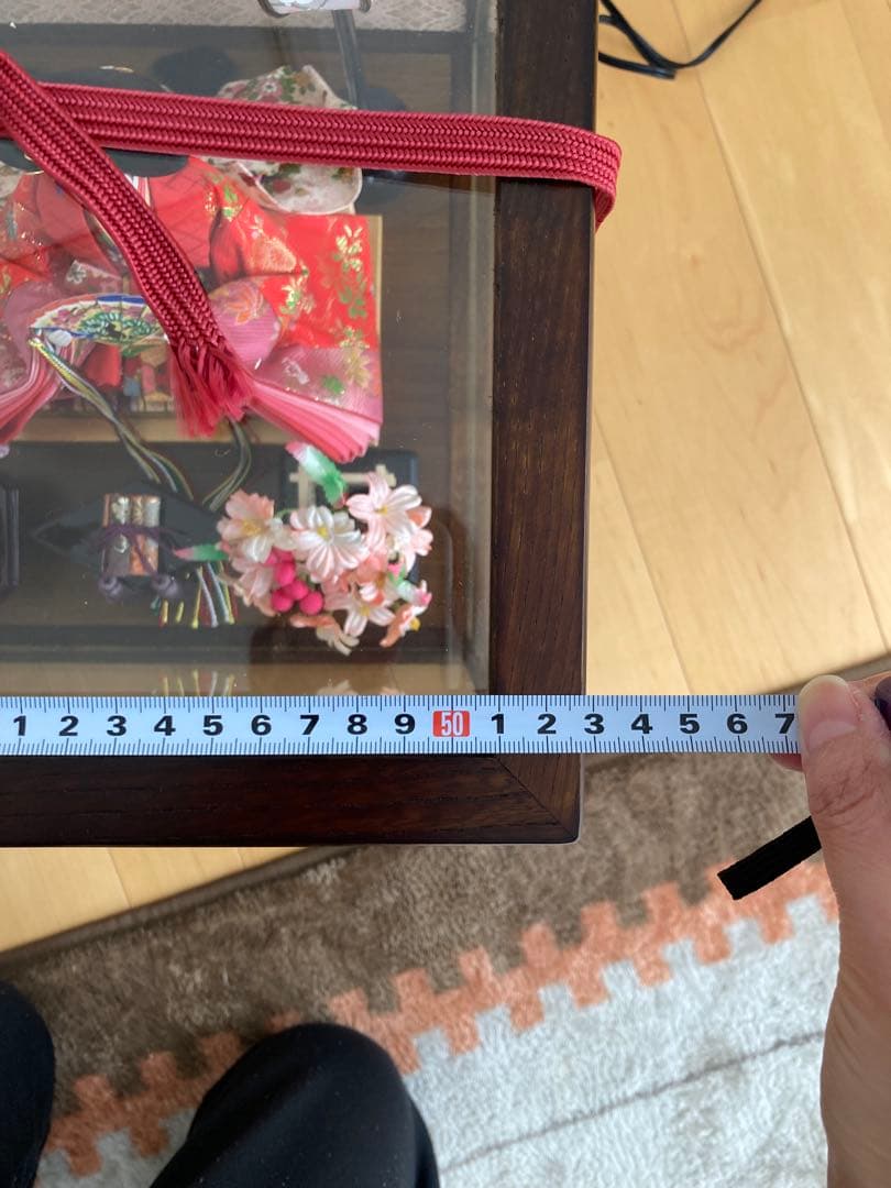 【美品】雛人形 ガラス製ディスプレイケース、ライト付き　送料込み！