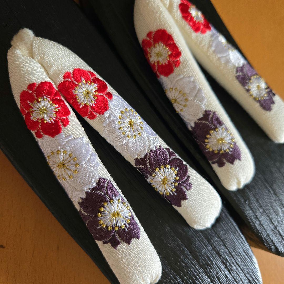 新品　utatane　浴衣　帯　下駄セット　変わり織り浴衣　ベージュ　花柄　菊