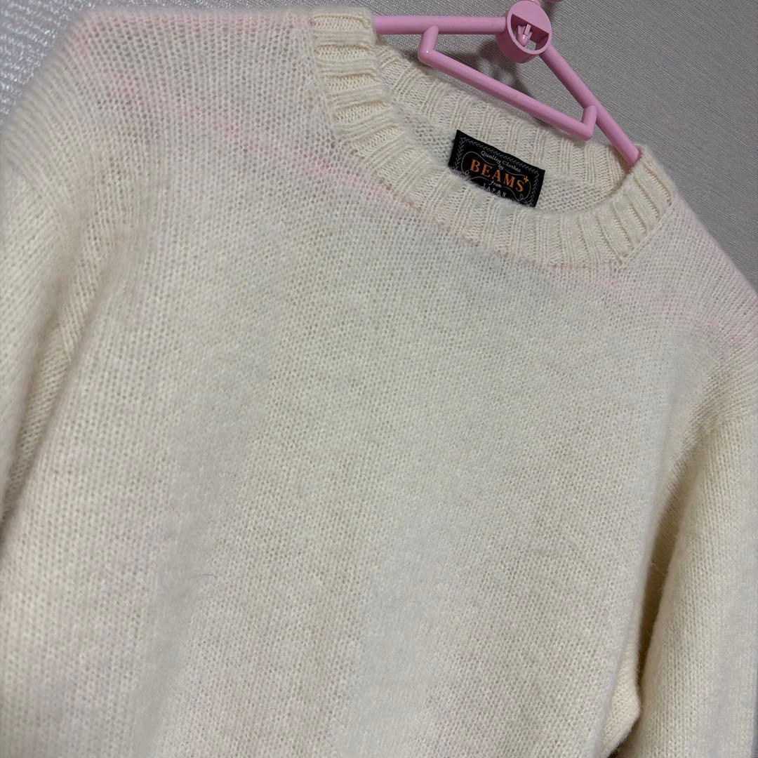 ビームスプラス シェットランドニット Winter White 200