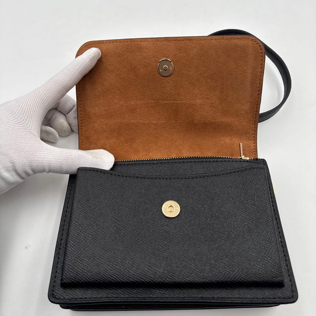 極美品✨COACH チェーン　ショルダーウォレット　ブラック　レザー　3way