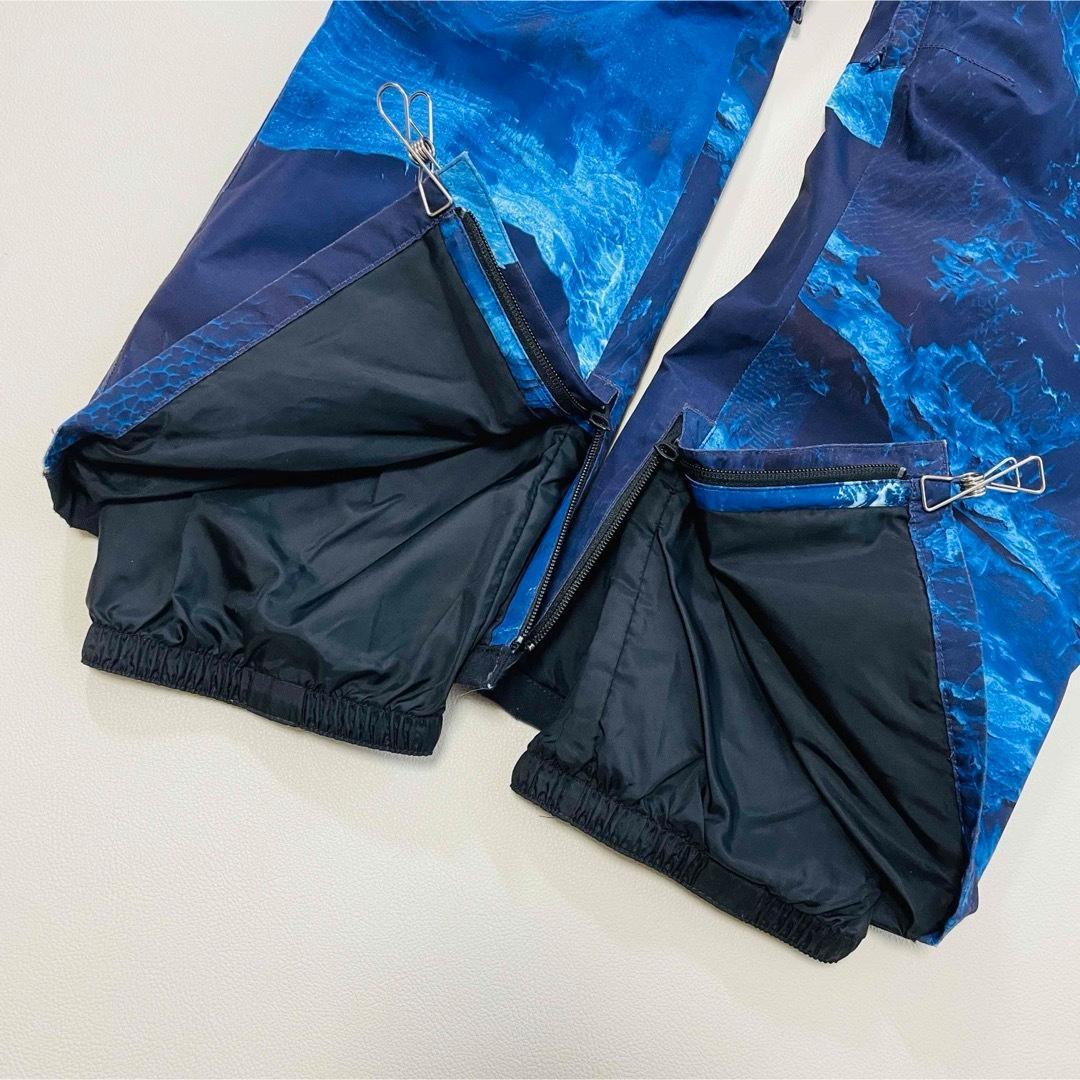 6625【美品】バートン　パンツ　ゴアテックス　総柄　キッズM ブルー スノボ
