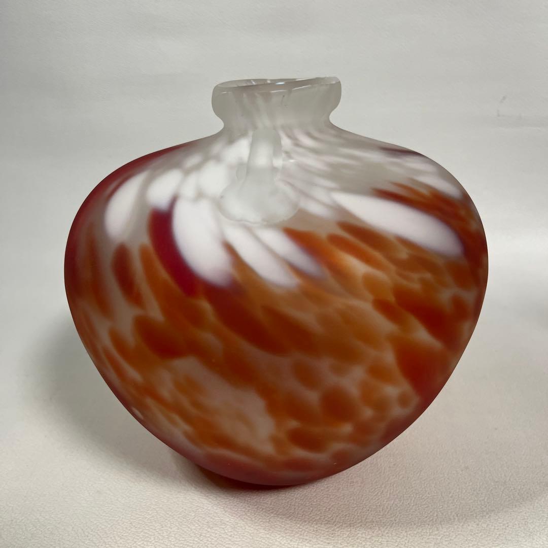 ガラス工芸　藤田喬平　手吹　花瓶　共箱