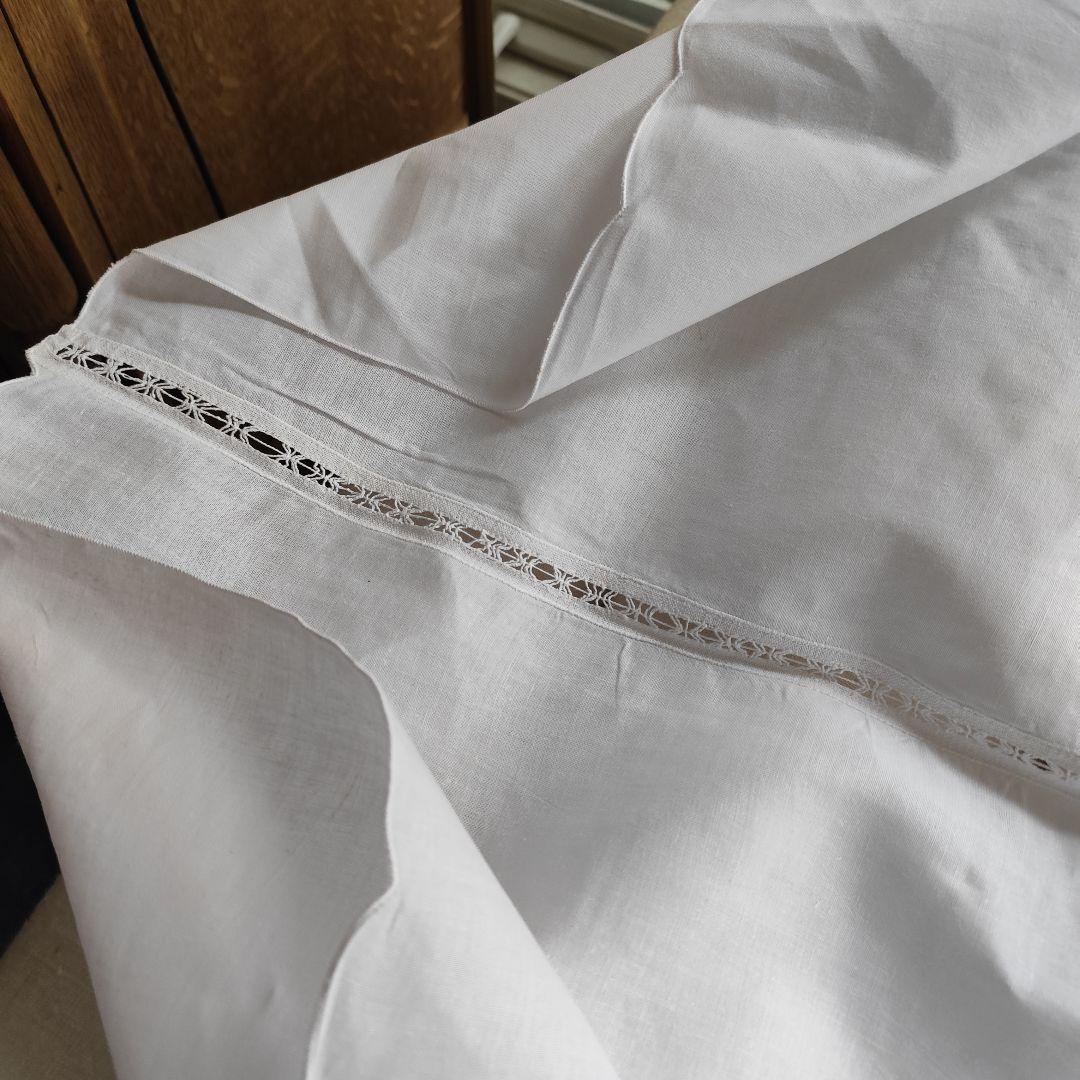 イギリスVintage　薔薇のモチーフ　コットンレース　大判　テーブルクロス