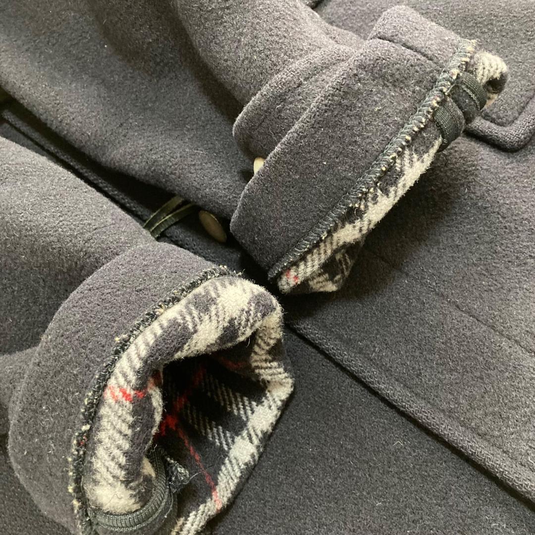 15888✨バーバリー ノバチェック ダッフルコート ウール ネイビー 英国製