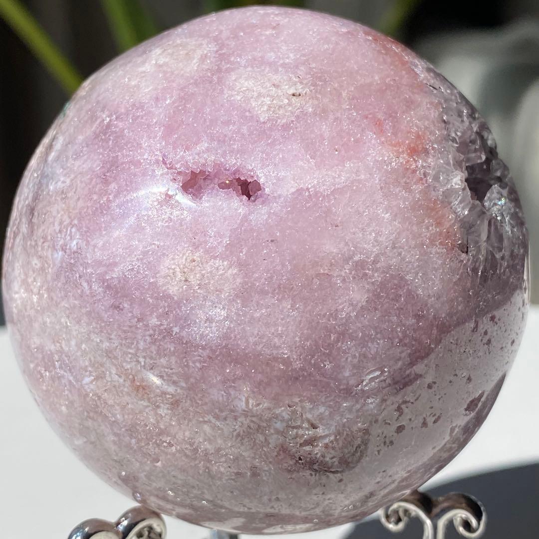【 天然石 ピンクアメジスト クォーツ スフィア 約68ミリ 】