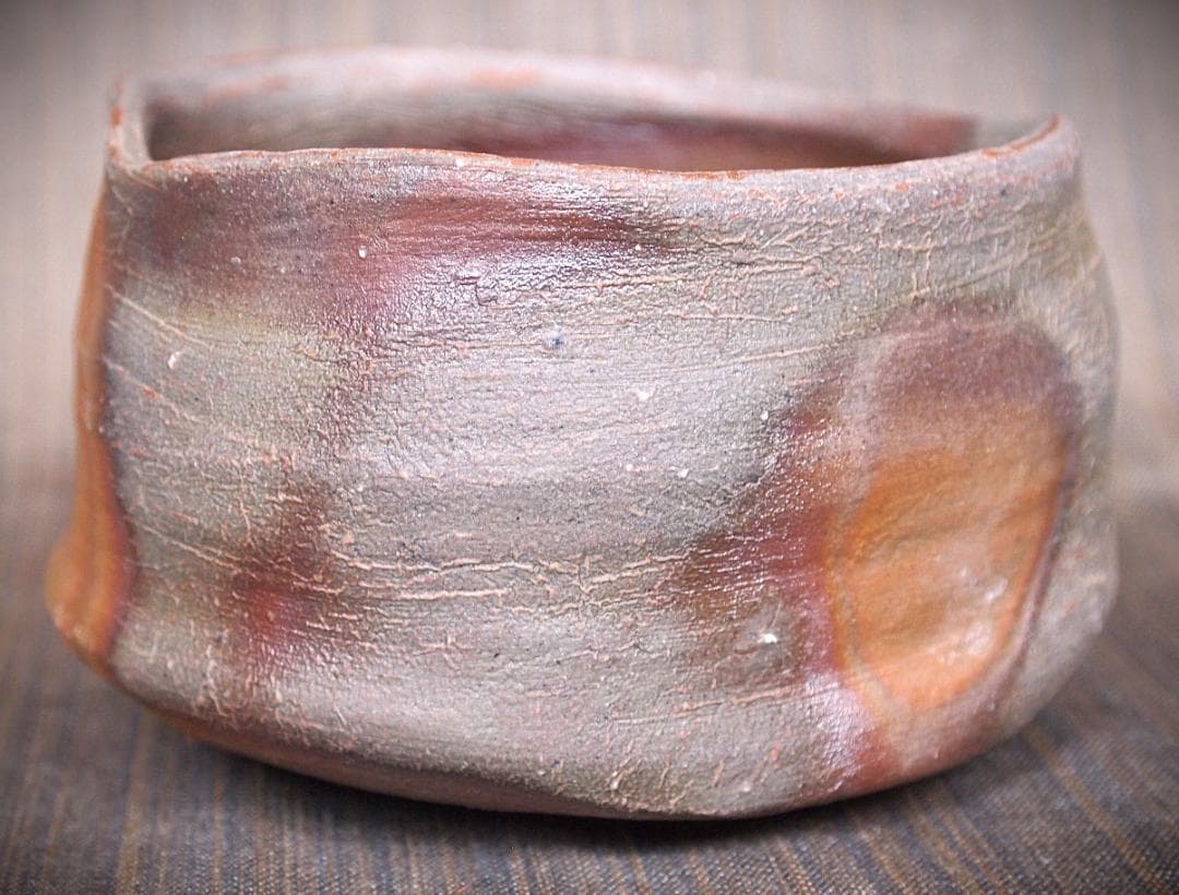 ハジミ★中村和樹★備前【窯変】茶碗A、角皿A,B、丸皿１８.５