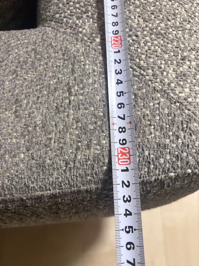 むっしゅ　カリモク　ベージュL字型ソファと同色三角テーブルセット