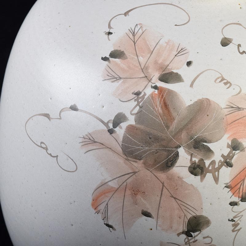 九谷焼　九谷　中村外志人（陶志人）作　色絵　葡萄文　花瓶　共箱　M　R8808B