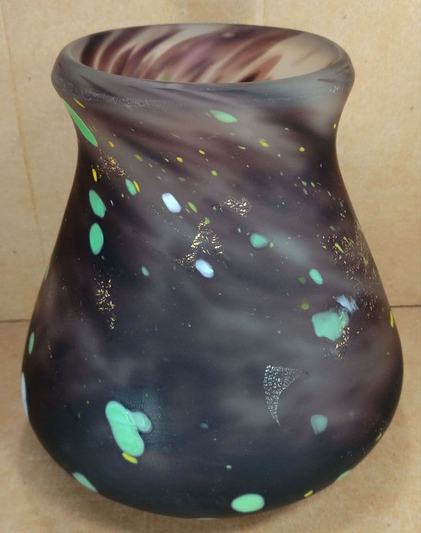 【本物保証】藤田喬平 手吹 紫金彩(花瓶) 共箱 希少作品