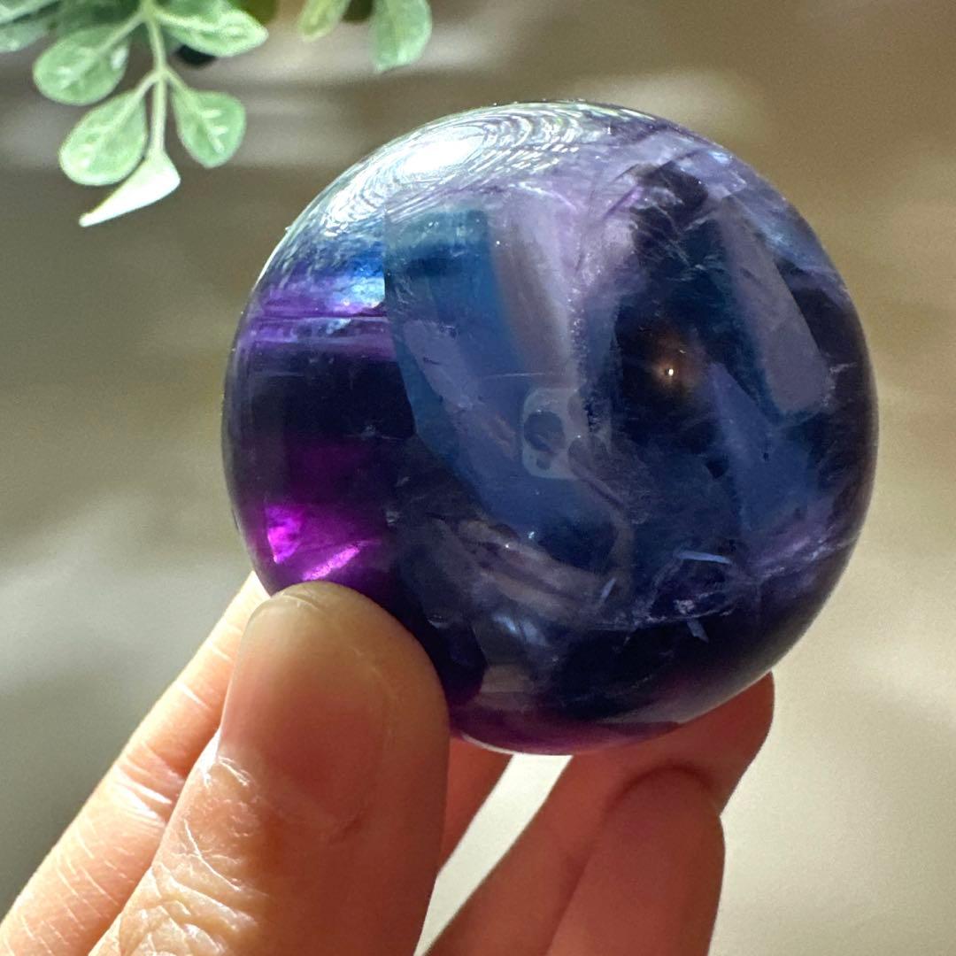 ブルーフローライト　スフィア　4.8㎝　185.6 フローライト　透明感