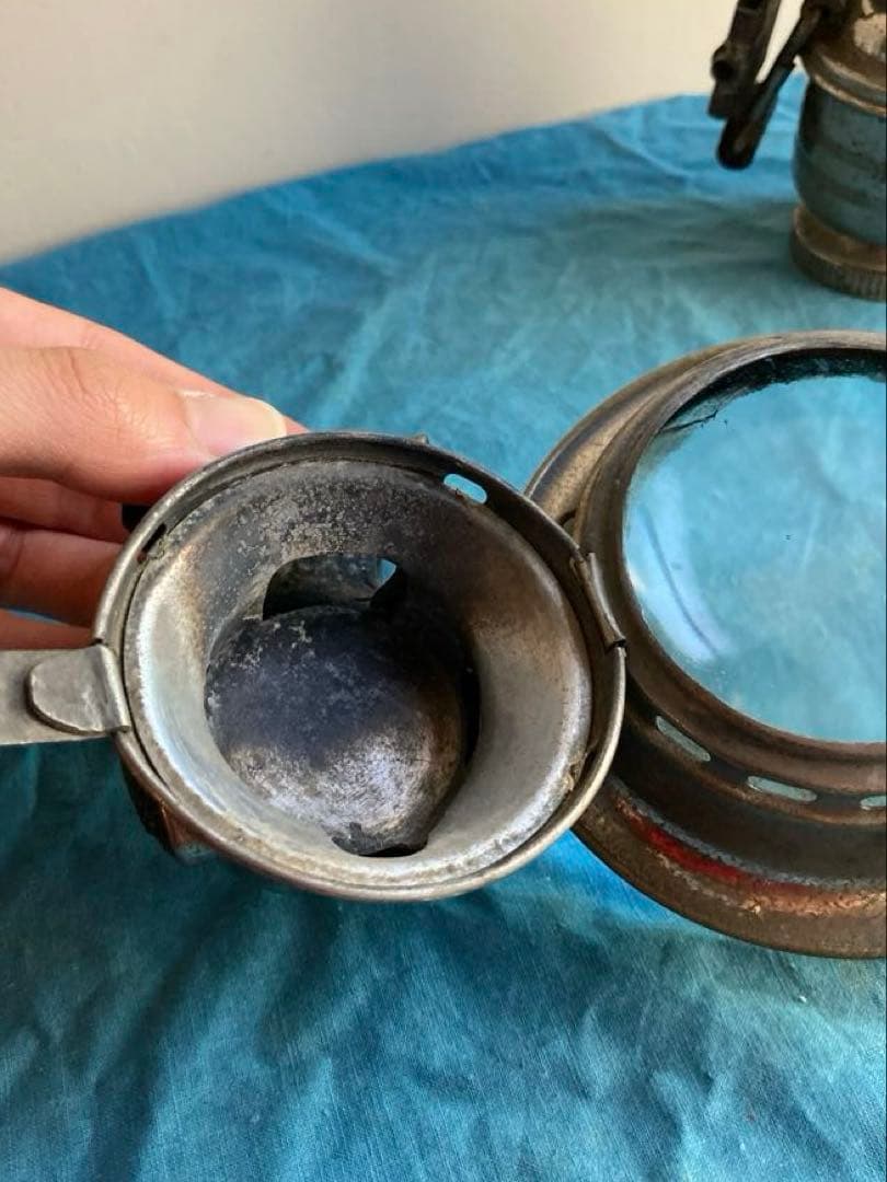 古道具　戦前　カーバイトランプ　アセチレンランプ　自転車用